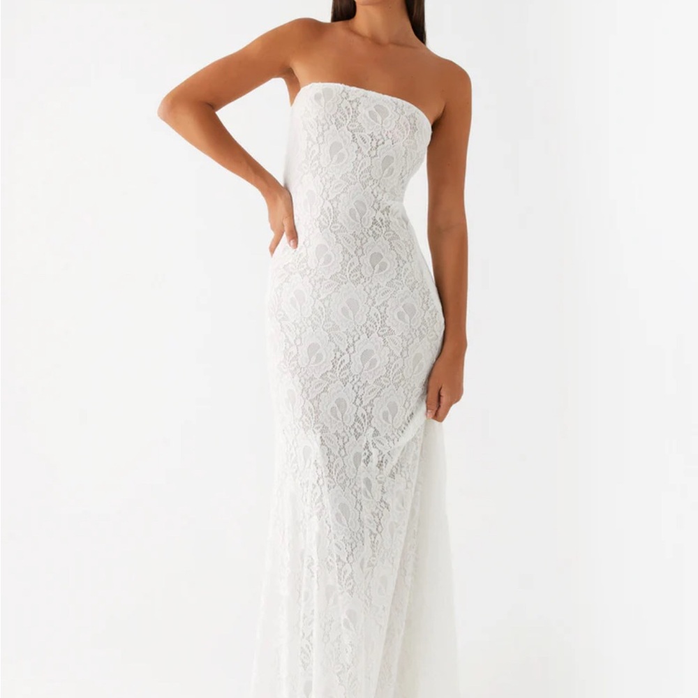 Peppermayo Lolita White Lace Maxi Dress Ivory
